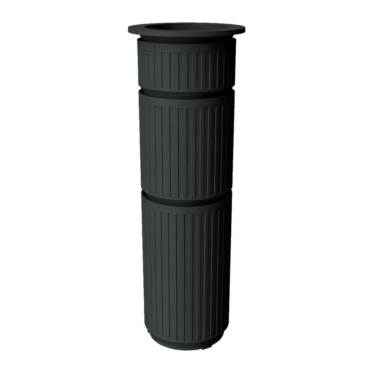Assembled 4 inch Modular Filter Cup Complete Kit with all three cup depths attached