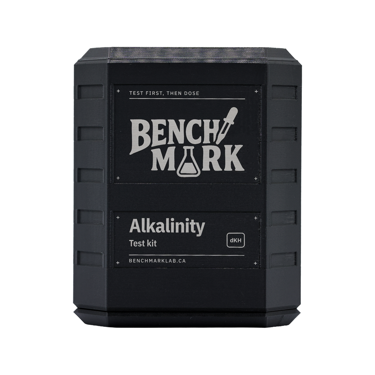 Front of the Benchmark Alkalinity Test Kit case