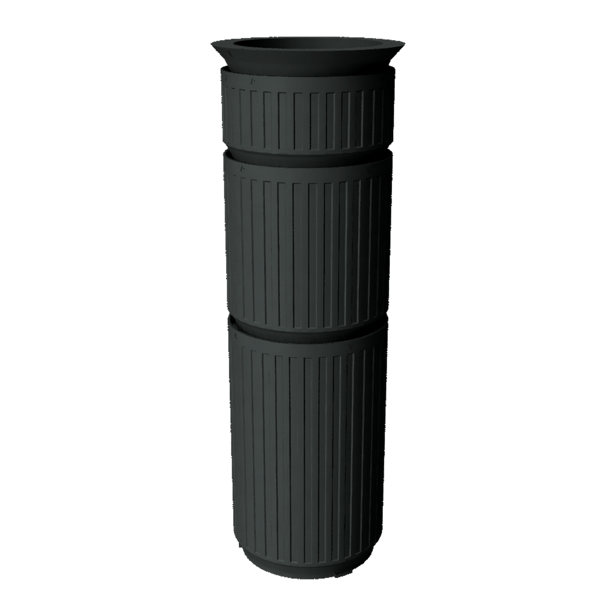 Stratiform Modular Filter Cup 4 inch family transparent complete stack with top, 2 inch, 4 inch, and 6 inch sections