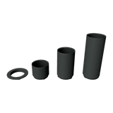 2.75 inch Modular Filter Cup Complete Kit containing the flat top and 2, 4, and 6 inch cups