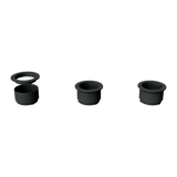 Three-step Modular Filter Cup attachment sequence: align, press down, and quarter-turn to lock