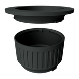 Step one: align the downward chevron marks on the Modular Filter Cup sections
