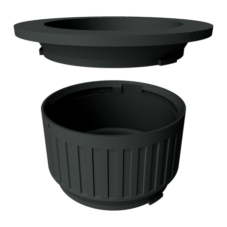 Step one: align the downward chevron marks on the Modular Filter Cup sections
