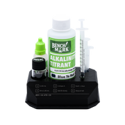 Benchmark Alkalinity Test Kit with reagents, syringes and testing stand
