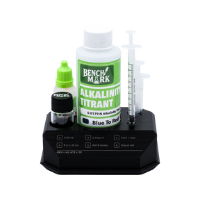 Benchmark Alkalinity Test Kit with reagents, syringes and testing stand