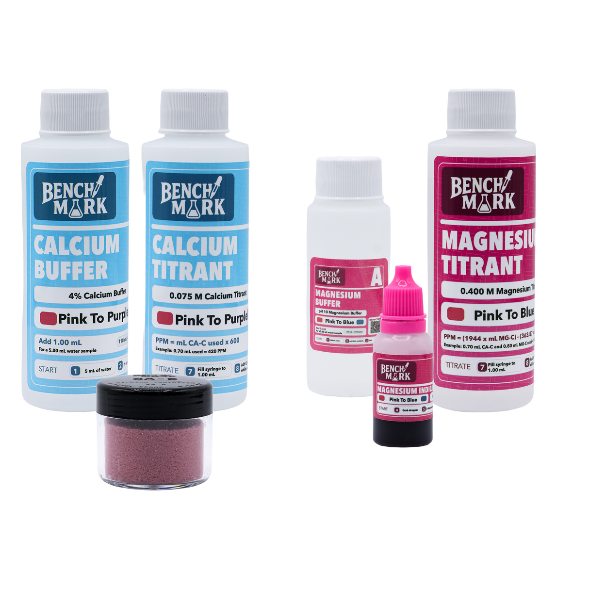 Benchmark calcium and magnesium refill reagents with magnesium A, B and C arranged as one compact group