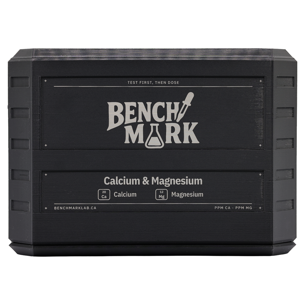 Front of the Benchmark Calcium and Magnesium Test Kit case