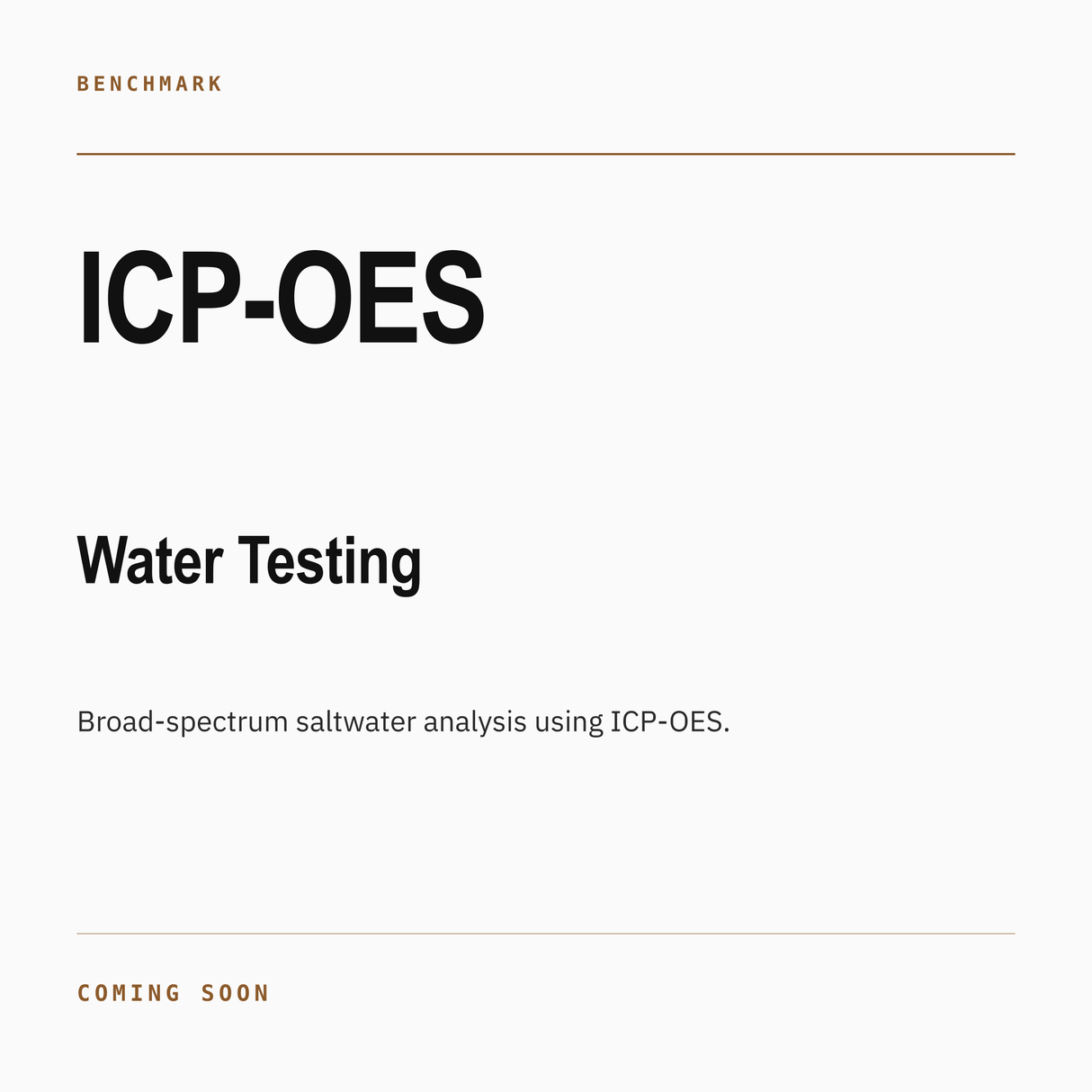 Benchmark ICP-OES Water Testing coming soon