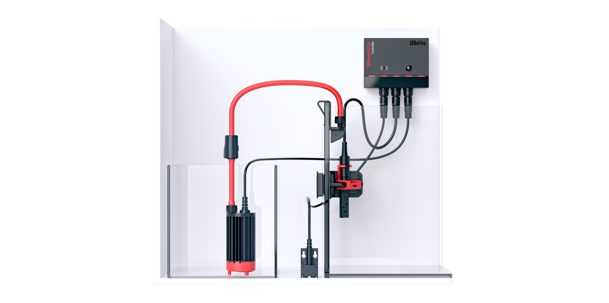 Red Sea ReefATO+ — Installation illustration. The aquarium, sump and freshwater reservoir are sold separately.
