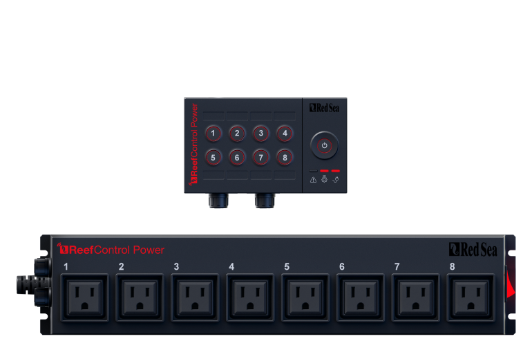 Red Sea ReefControl Power 8 — Manufacturer illustration shows the optional Control Panel, which is sold separately.
