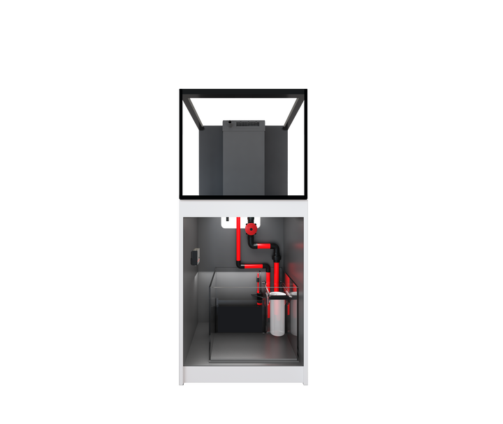 Red Sea REEFER 200 G3+ manufacturer system view with cabinet open
