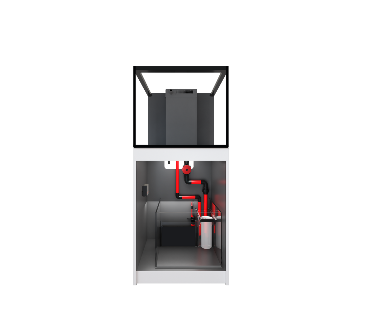 Red Sea REEFER 200 G3+ manufacturer system view with cabinet open