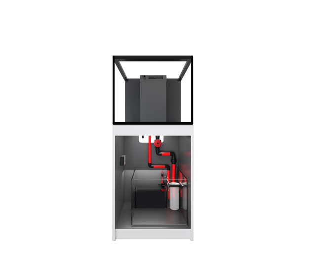 Red Sea REEFER 200 G3+ manufacturer system view with cabinet open