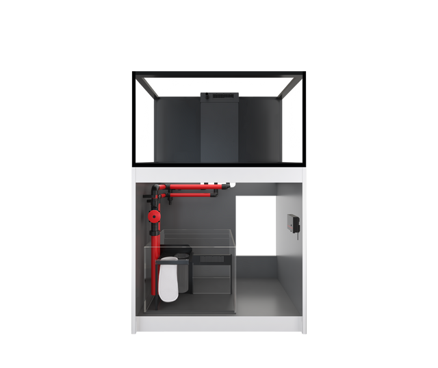 Red Sea REEFER 300 G3+ manufacturer system view with cabinet open