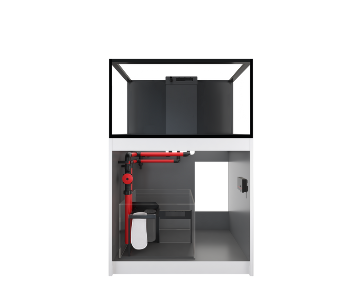 Red Sea REEFER 300 G3+ manufacturer system view with cabinet open
