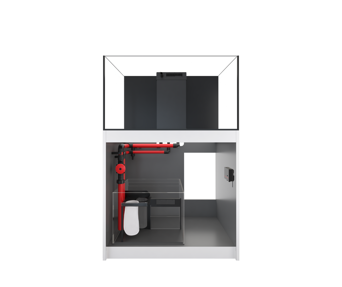 Red Sea REEFER 300 G3 manufacturer system view with cabinet open
