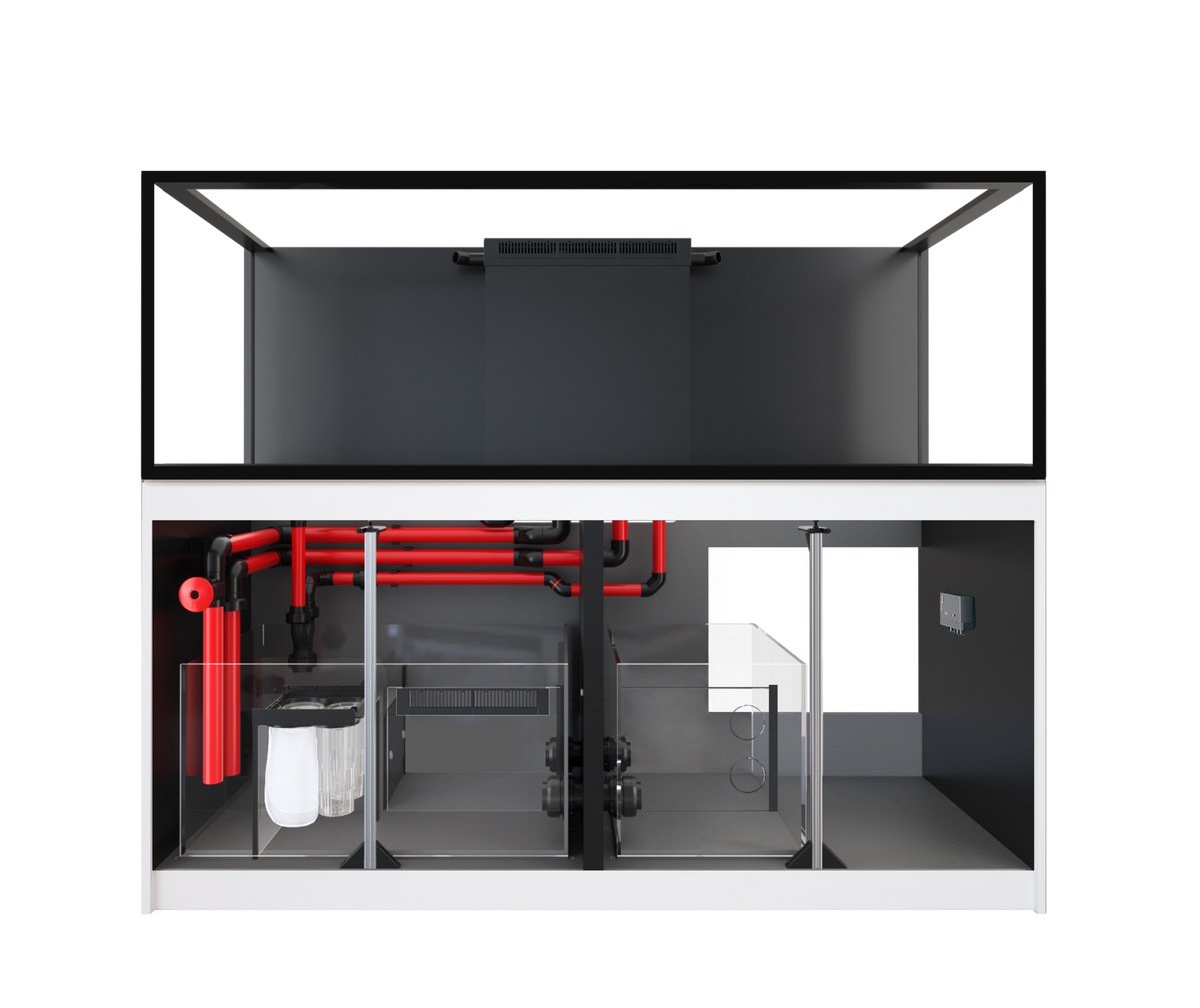 Red Sea REEFER 750 G3+ manufacturer system view with cabinet open