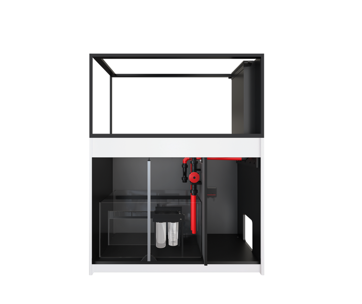 Red Sea REEFER Peninsula 500 G3+ manufacturer system view with cabinet open