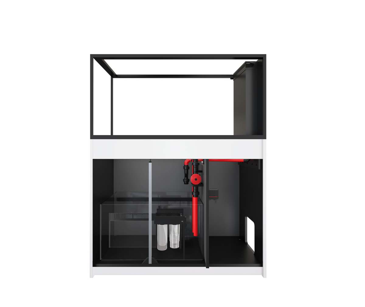 Red Sea REEFER Peninsula 500 G3+ manufacturer system view with cabinet open