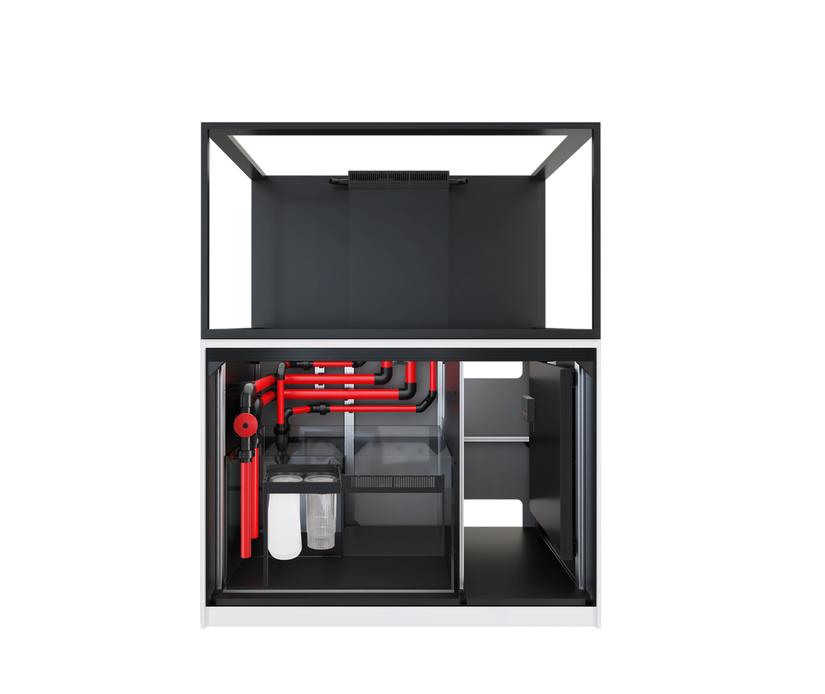 Red Sea REEFER S-550 G3+ manufacturer system view with cabinet open
