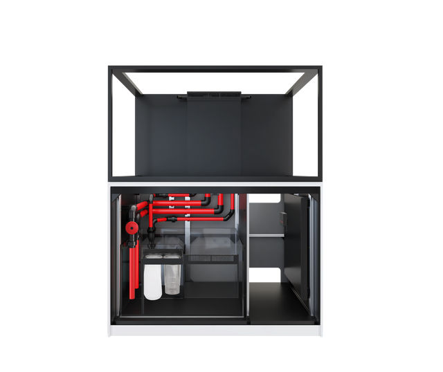 Red Sea REEFER S-550 G3+ manufacturer system view with cabinet open