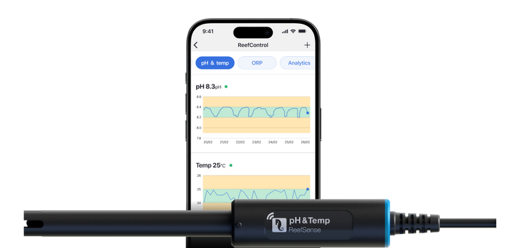 Red Sea ReefSense pH & Temperature Probe — Manufacturer product illustration. See the included components and compatibility below.