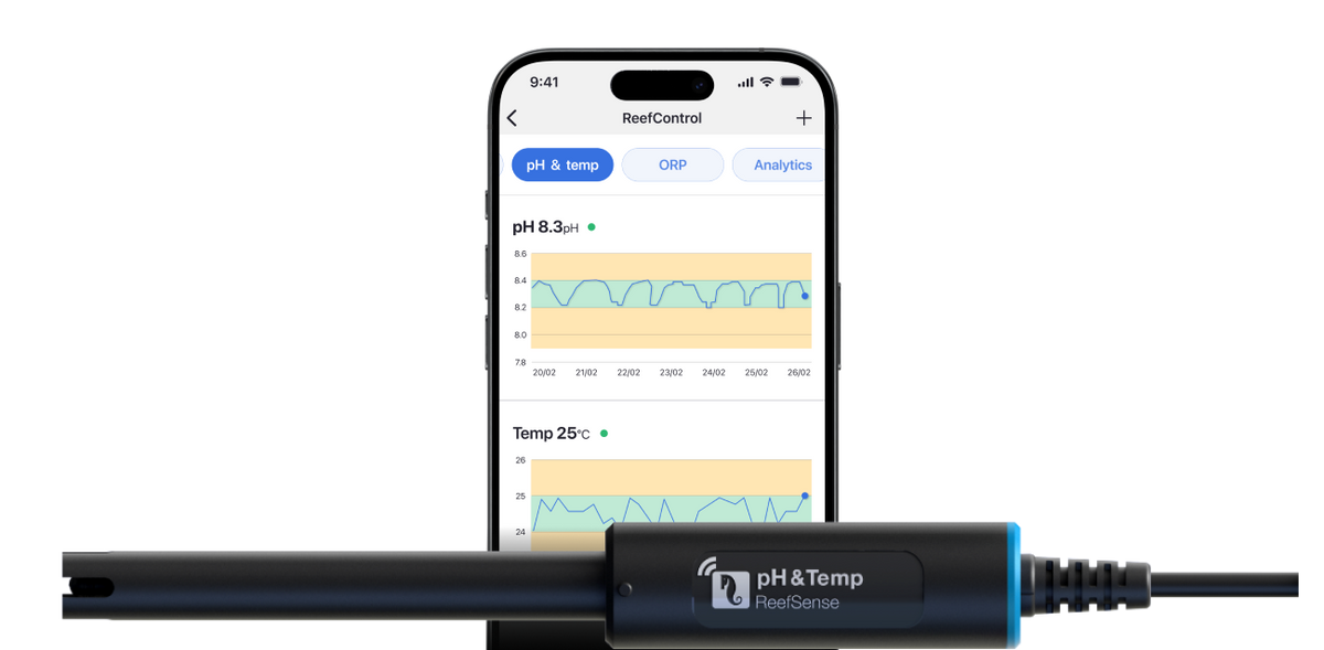 Red Sea ReefSense pH & Temperature Probe — Manufacturer product illustration. See the included components and compatibility below.